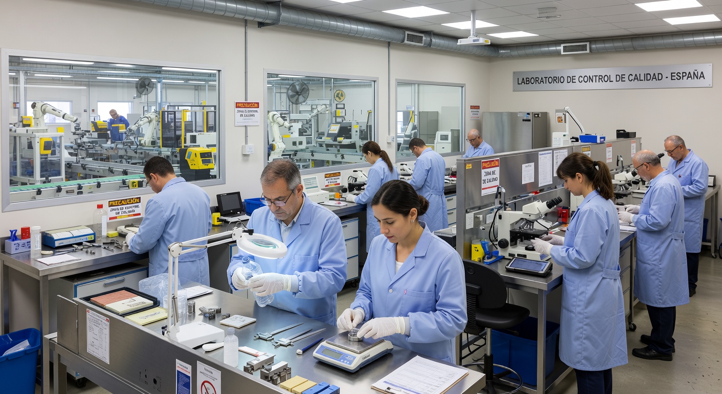 Laboratorio de control de calidad industrial